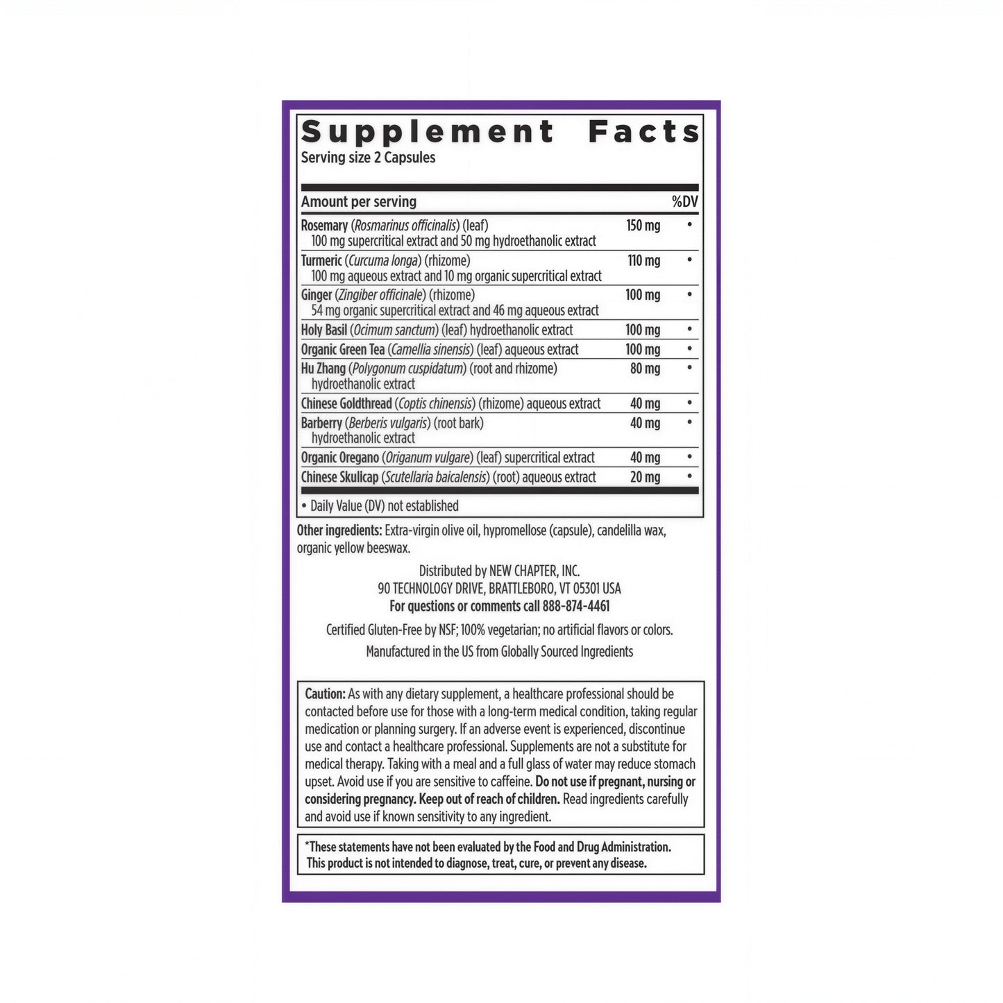 New Chapter Zyflamend Joint Supplement Herbal Pain Relief 180 Capsules