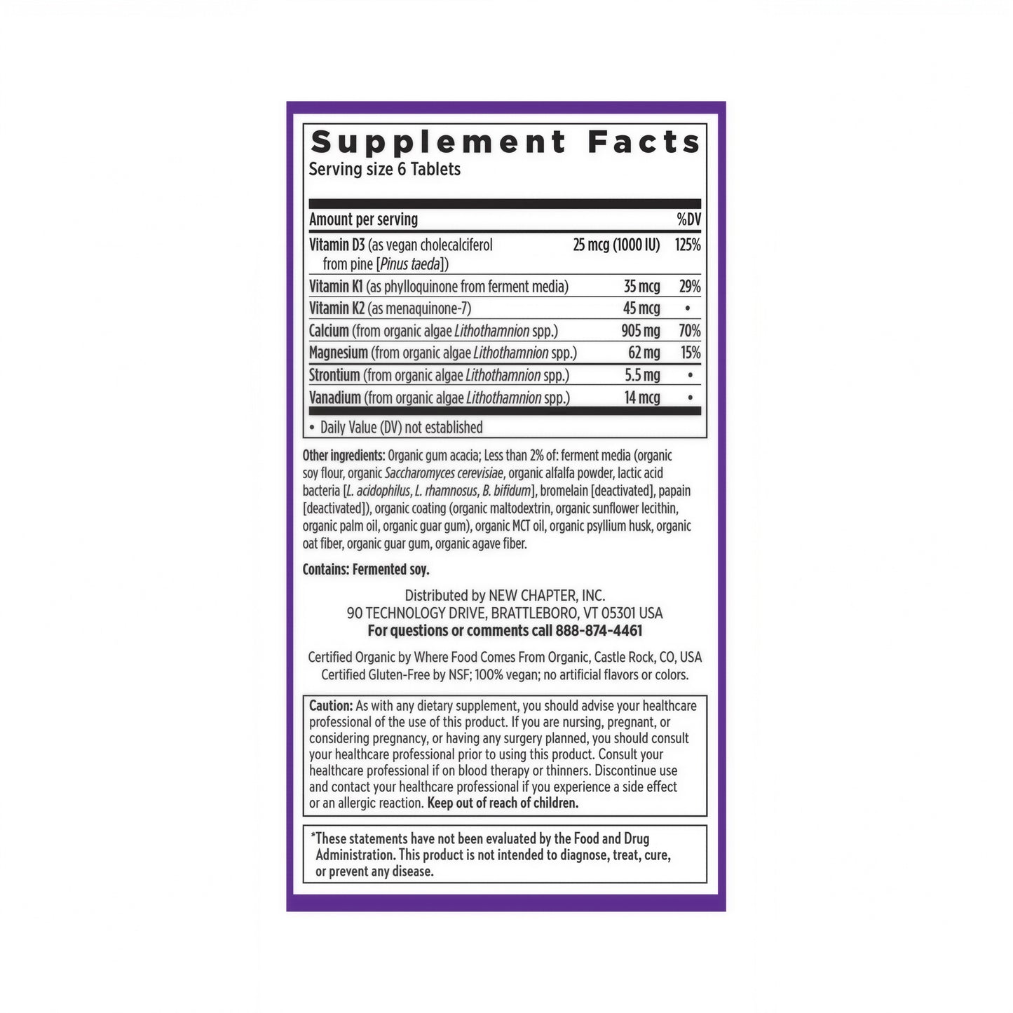 New Chapter Bone Strength Calcium Supplement 905 mg dos 240 Tiny Tabs